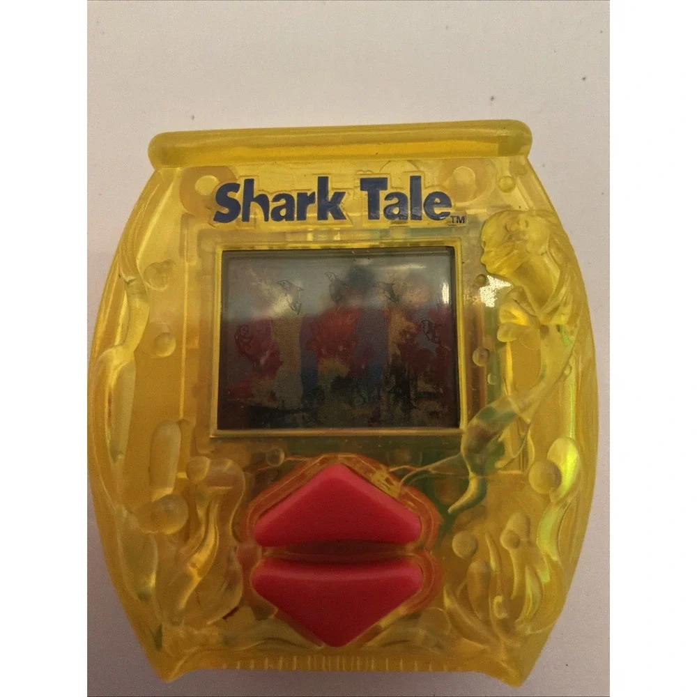 Shark Tale Yellow Handheld Electronic Game, General Mills Toy 2004 Works Test‎